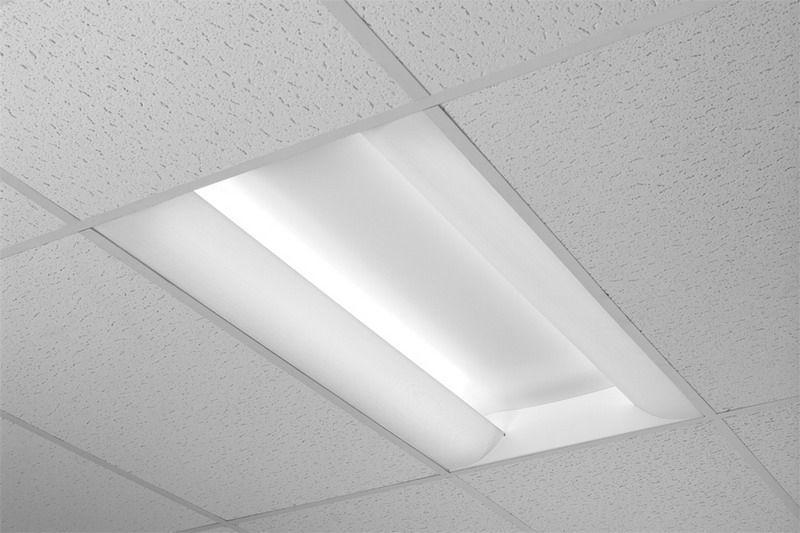 SideLyte Direct/Indirect luminaire, side perforated mesh lamp shields with white acrylic overlays., Static
